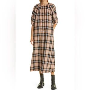 STAUD Vincent Dress in Plaid